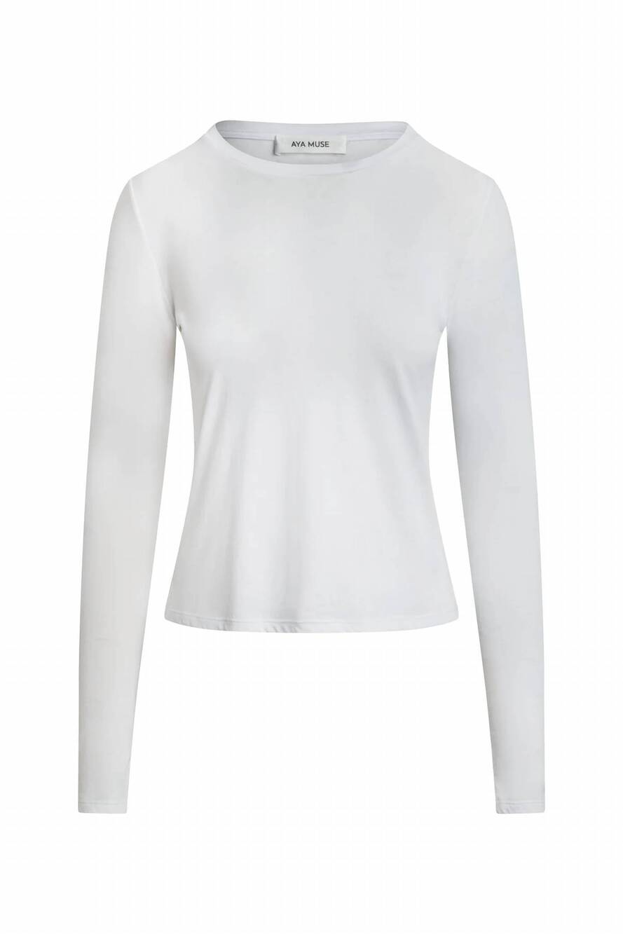 NEW AYA MUSE women's long sleeve tee in pure white